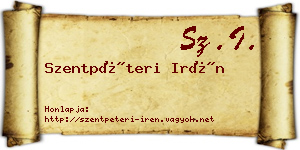 Szentpéteri Irén névjegykártya