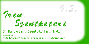 iren szentpeteri business card